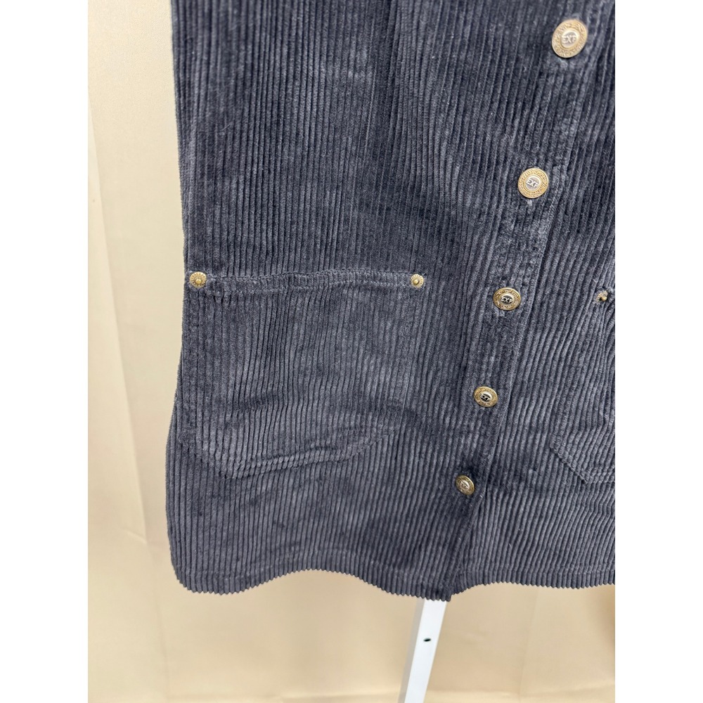 Vintage 90s EXP Jeans by Express Black‎ Corduroy Button Grunge Dark Academia L - Picture 5 of 6